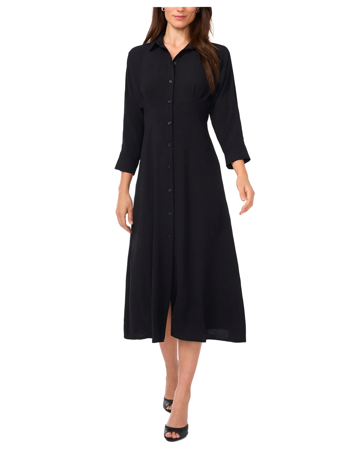 Petite Collared Midi Shirt Dress