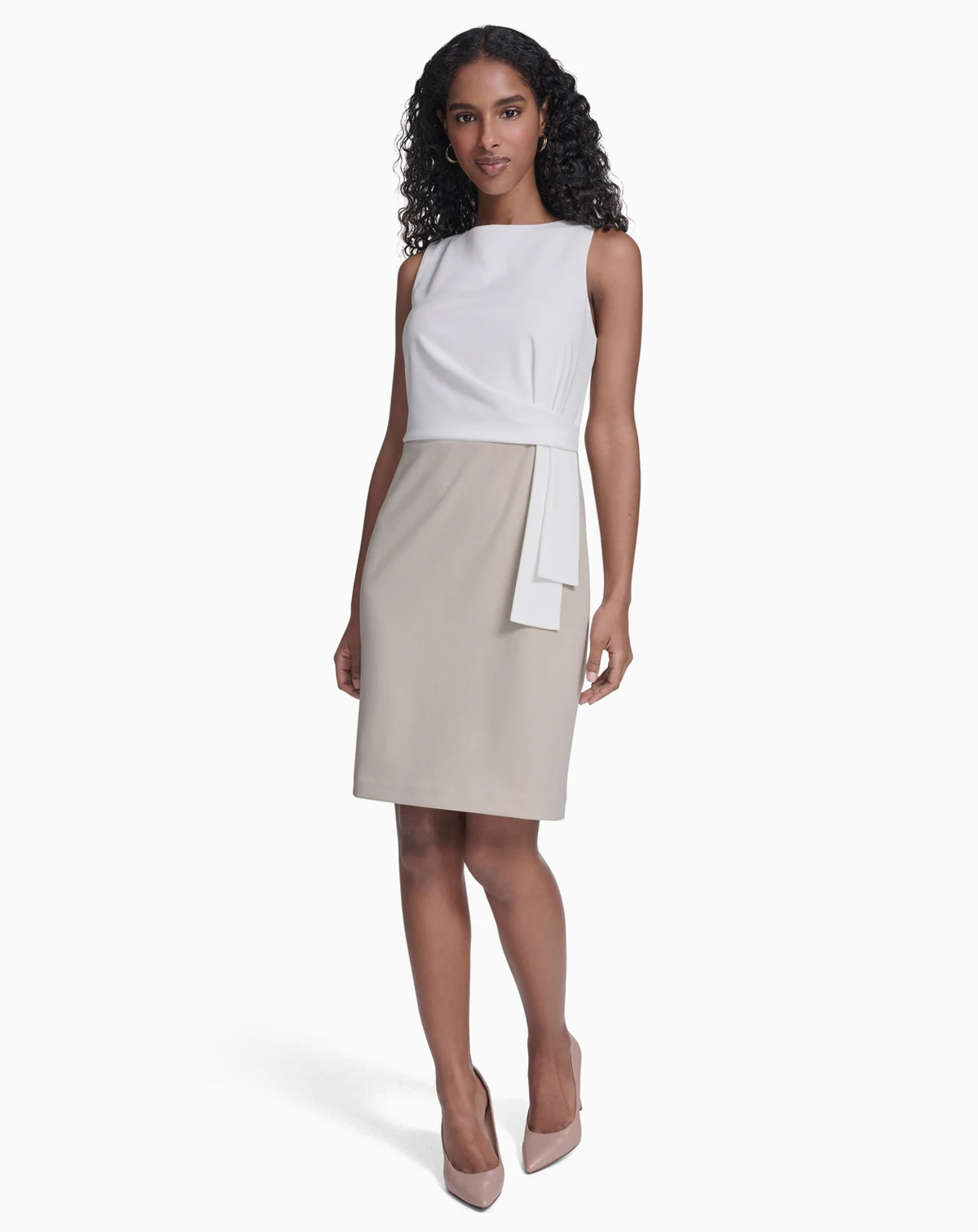 Petite Color Block Sleeveless Dress