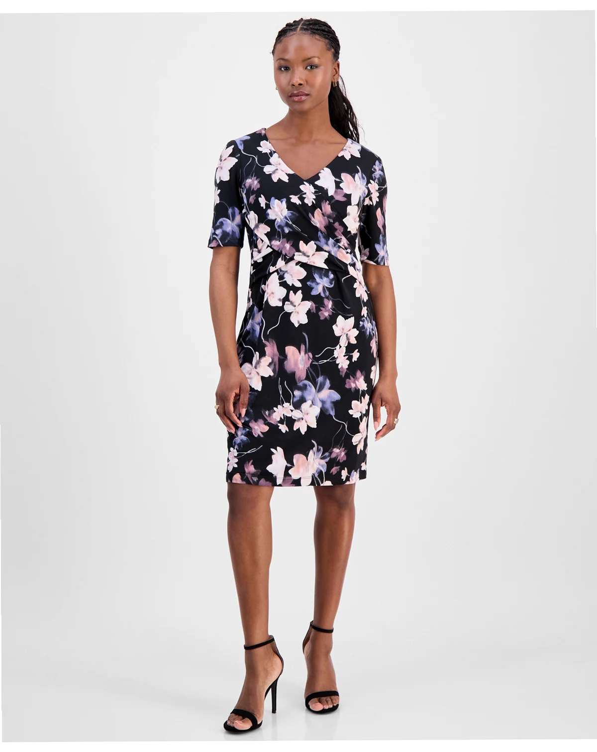 Petite Half-Sleeve Sheath Dress