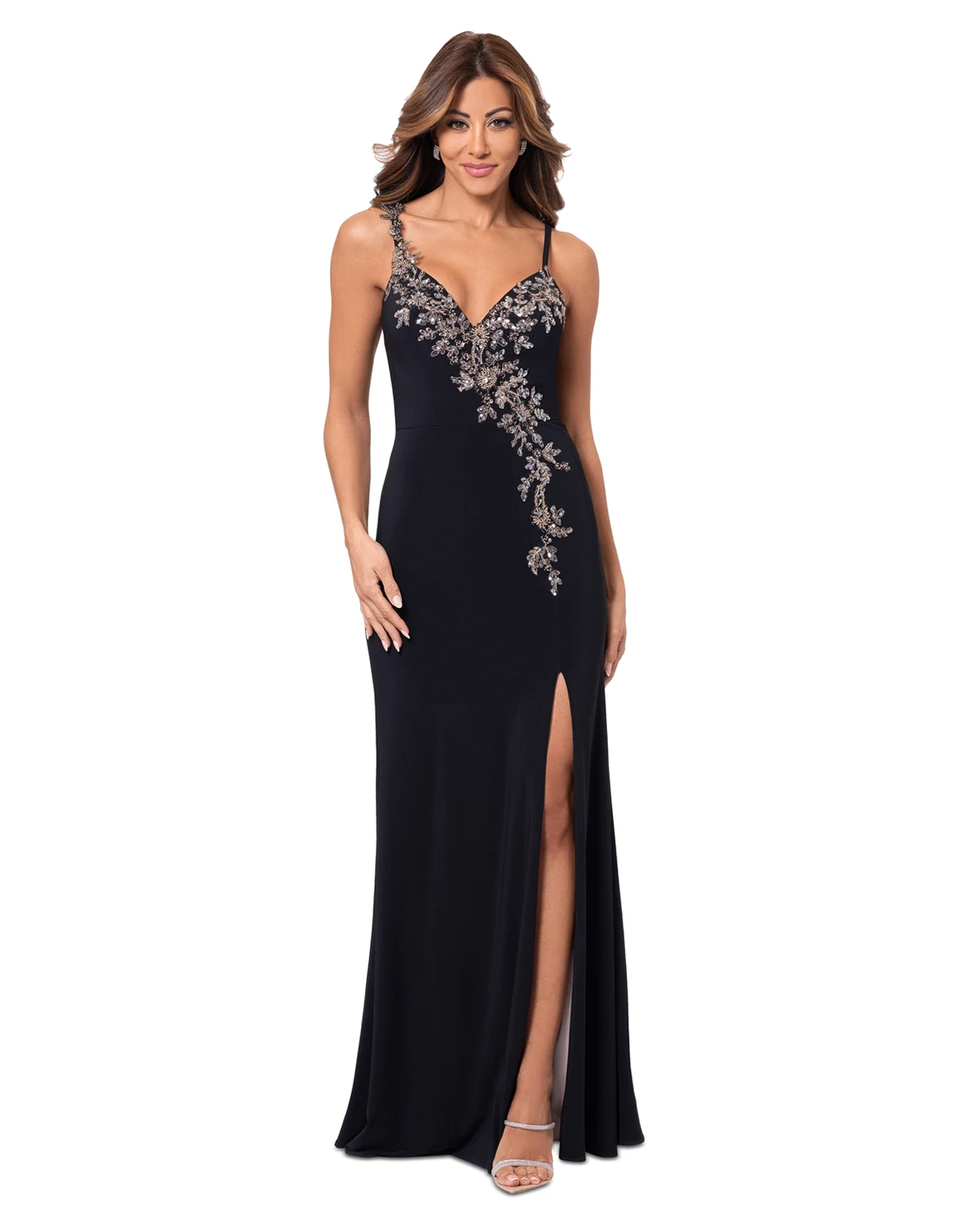 Petite Embellished V-Neck Gown