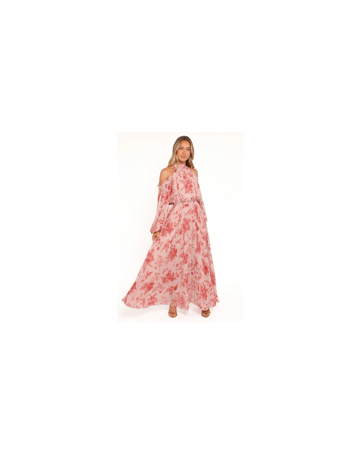 Women's Hilary Pleated Maxi Dress - Red Floral