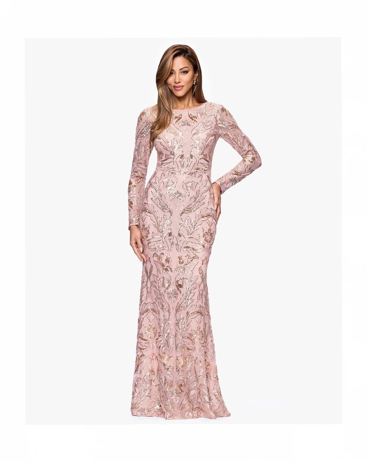 Women's Sequinned Embroidered Evening Gown