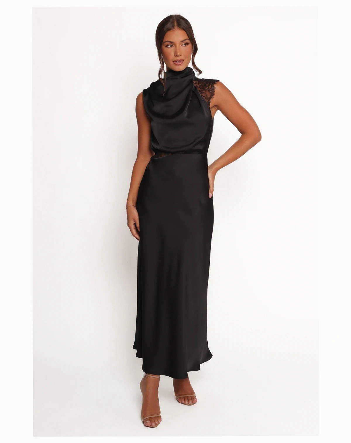 Women's Anabelle Halter Neck Lace Maxi Dress