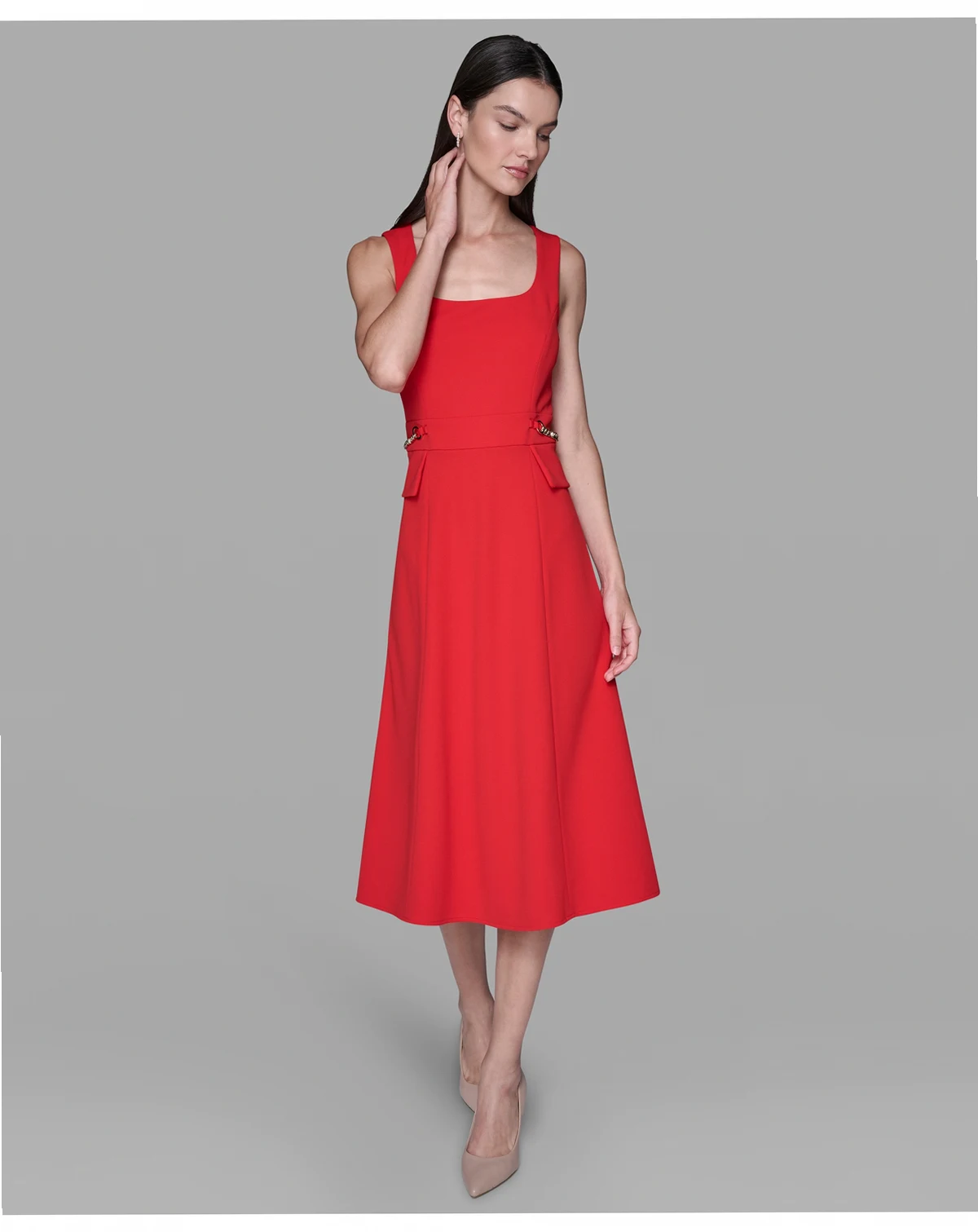 Women's Sleeveless Midi Dress