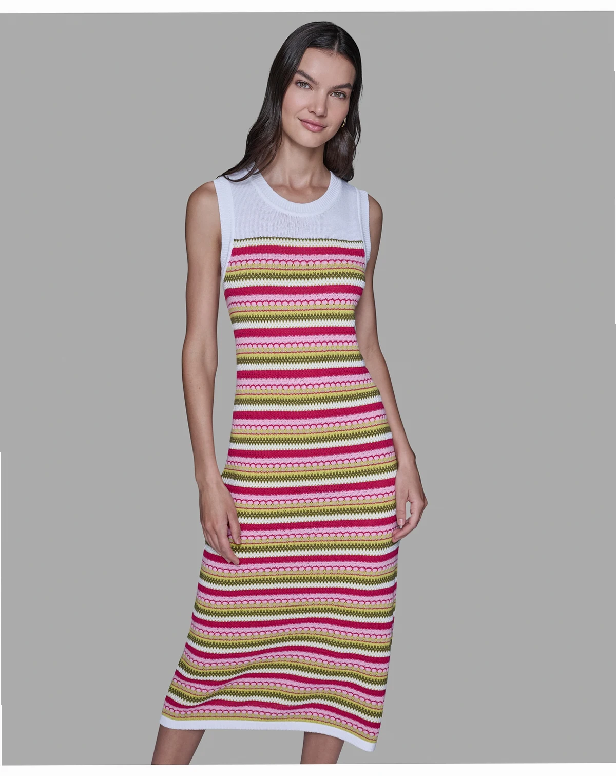 Women's Striped Sleeveless Sweater Dress