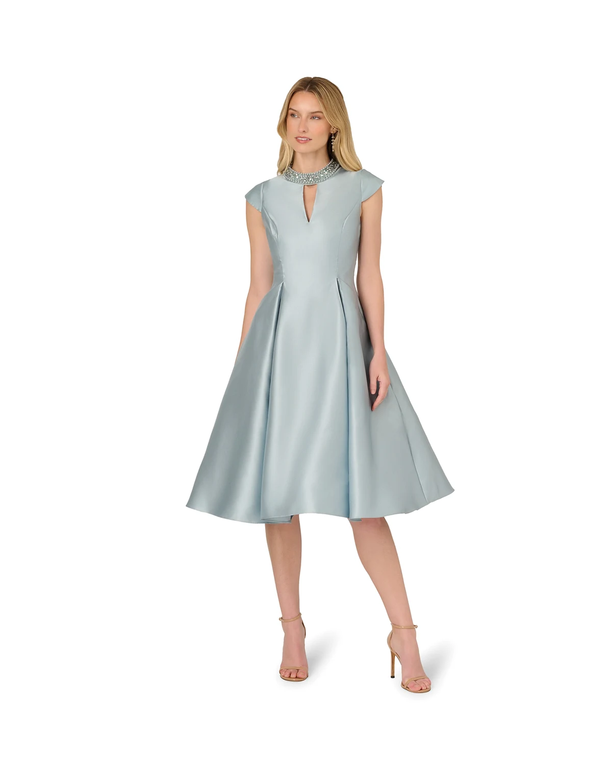 Women's Keyhole Mikado Midi Dress