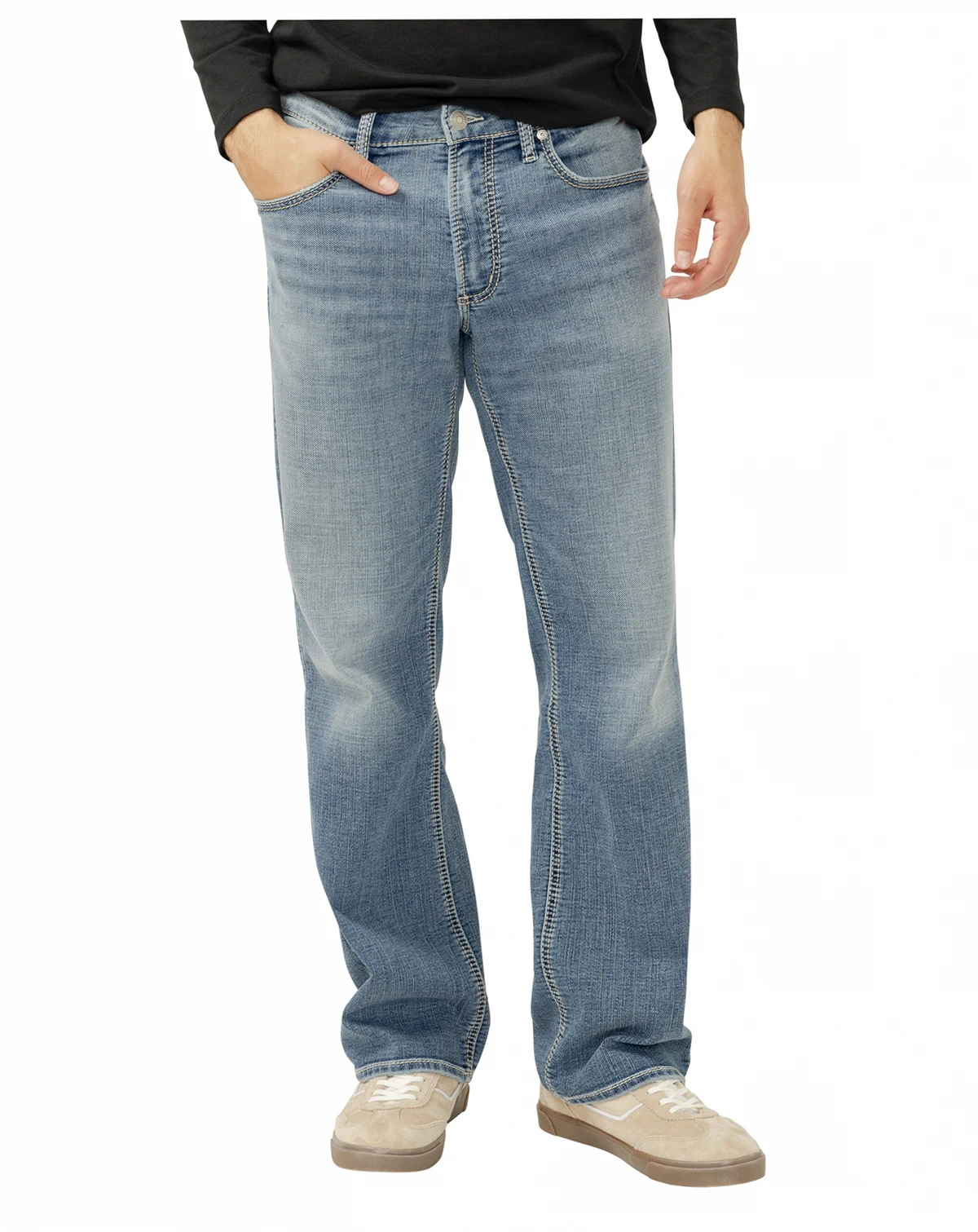 Men's Zac Relaxed Fit Straight Leg Knit Flex Jeans