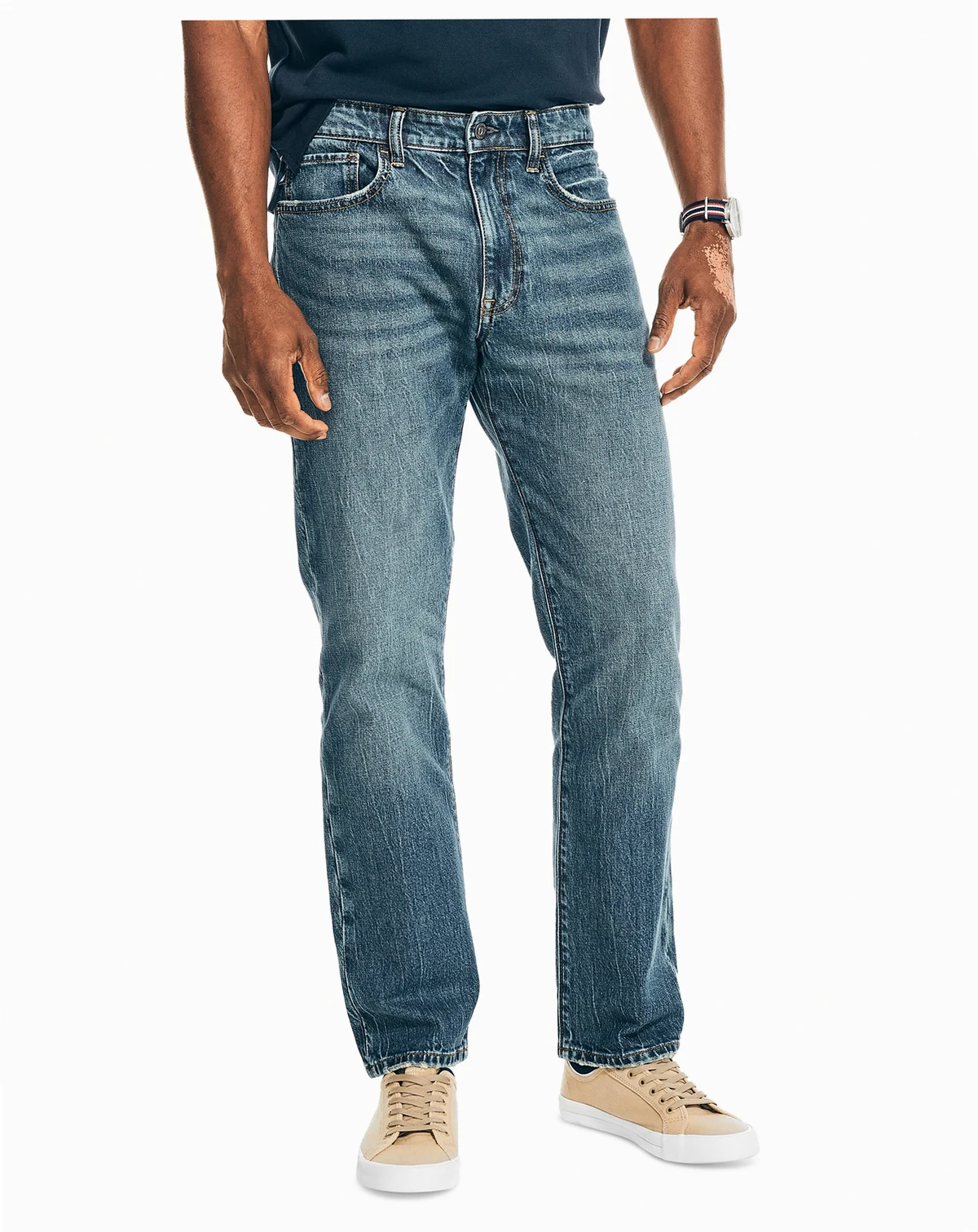 Men's Vintage Straight-Fit Stretch Denim 5-Pocket Jeans