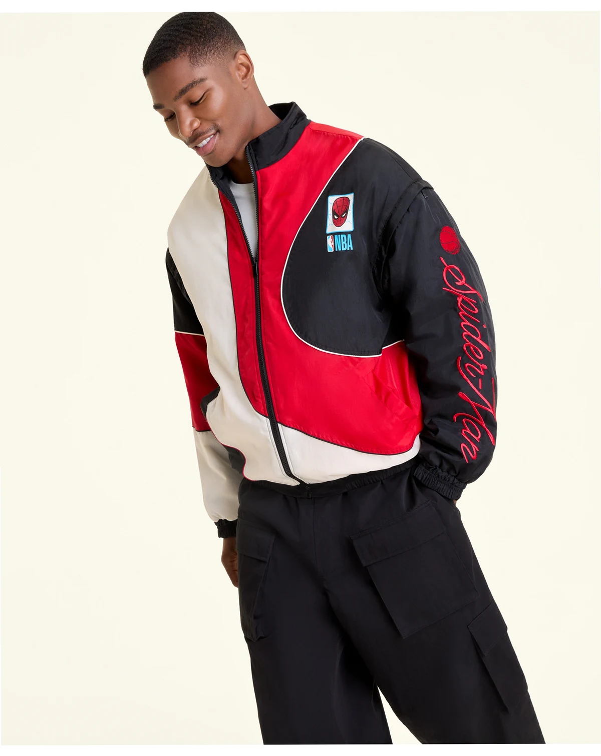 Adult's Spider-Man Removable Sleeves Starter Style Jacket, Macy's Exclusive