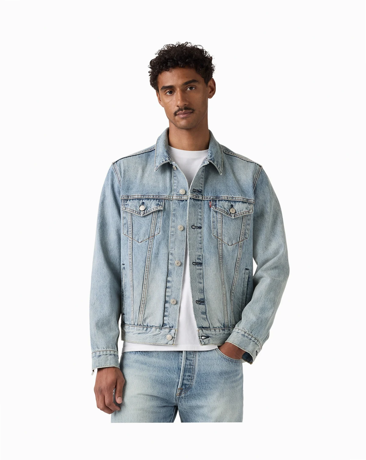 Men's Regular-Fit Non-Stretch Denim Trucker Jacket