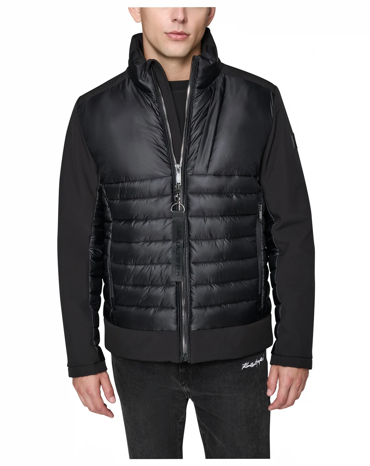 Men's Mixed Media Quilted Jacket