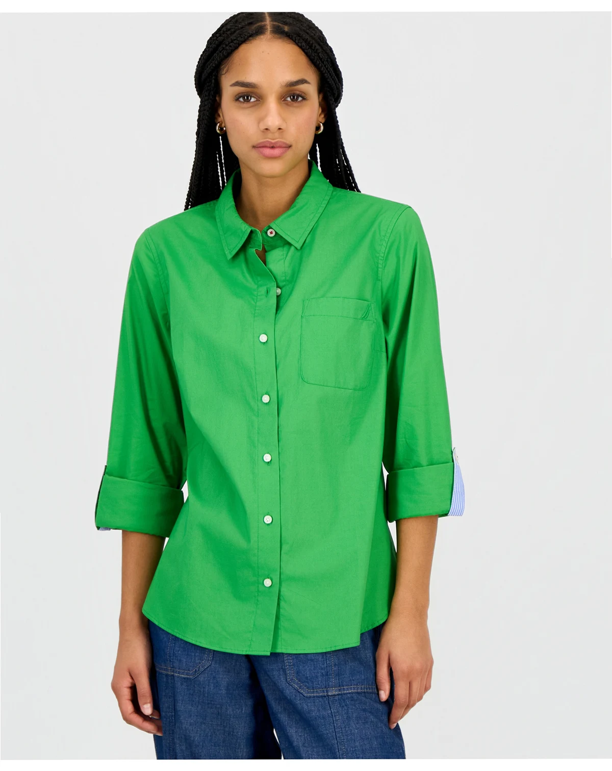 Women's Roll-Tab Button-Front Shirt