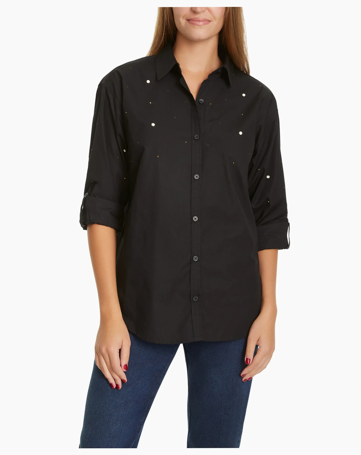 Women's Embellished Button Up Shirt