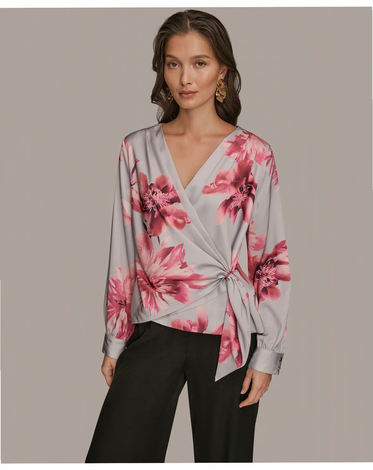 Women's Floral Print Long-Sleeve Top