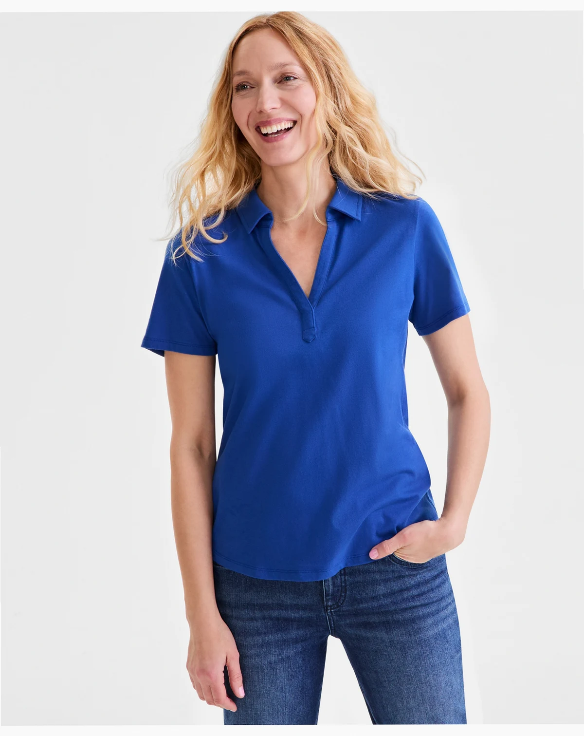Women's Short-Sleeve Knit Polo Shirt, Exclusively at Macy's