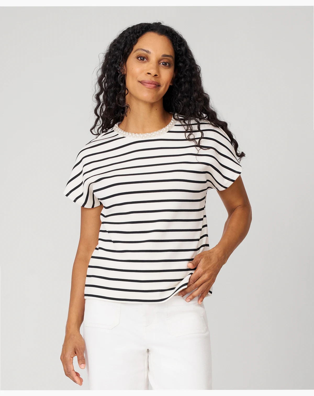 Women's Striped Crewneck Relaxed Tee