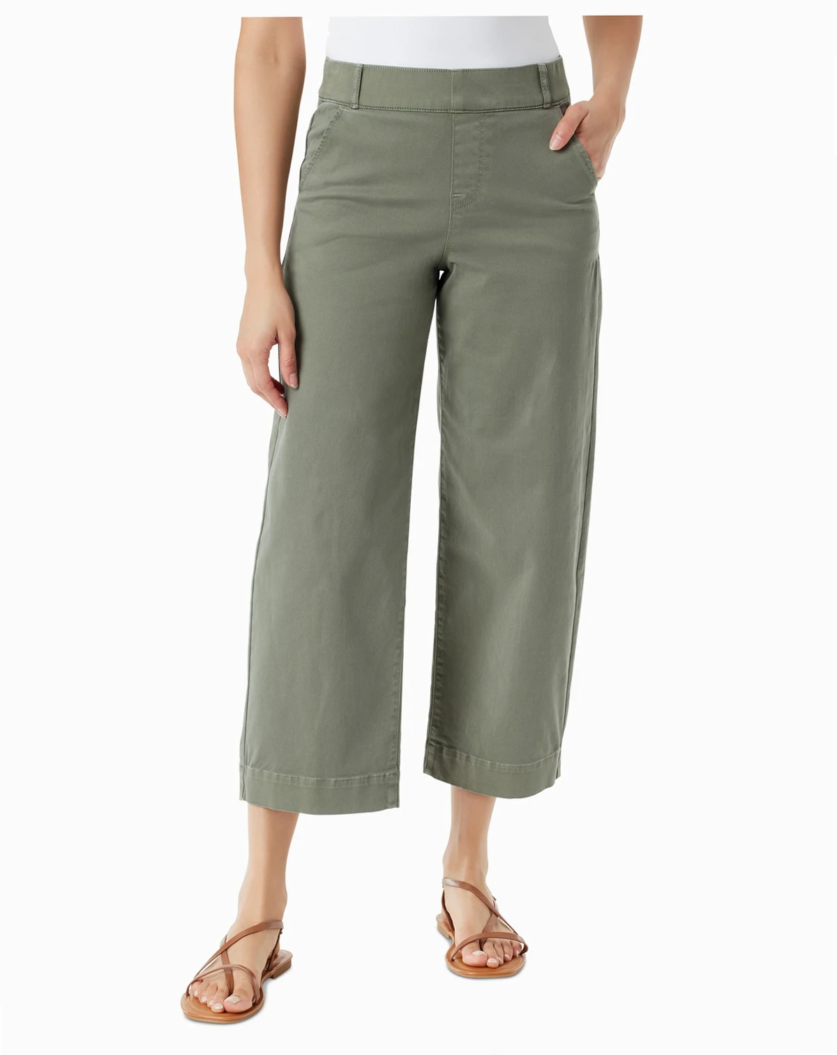 Women's Shape-Effect Wide-Leg Cropped Pants