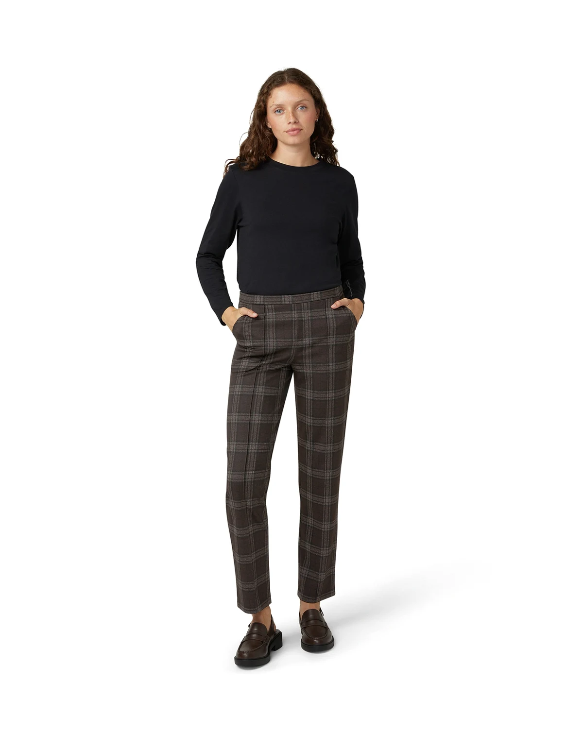 Women's Plaid Pattern Trouser Pants