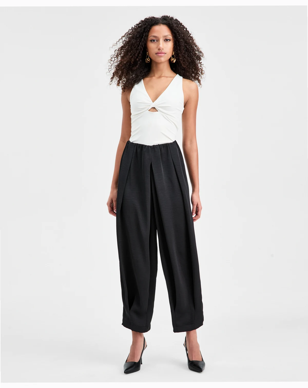 Women's Bubble-Waist Cropped Pants, Macy's Exclusive