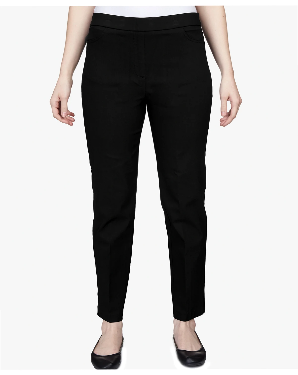 Petite Classics Tummy-Control Pull-On Straight-Leg Pants, Petite & Petite Short