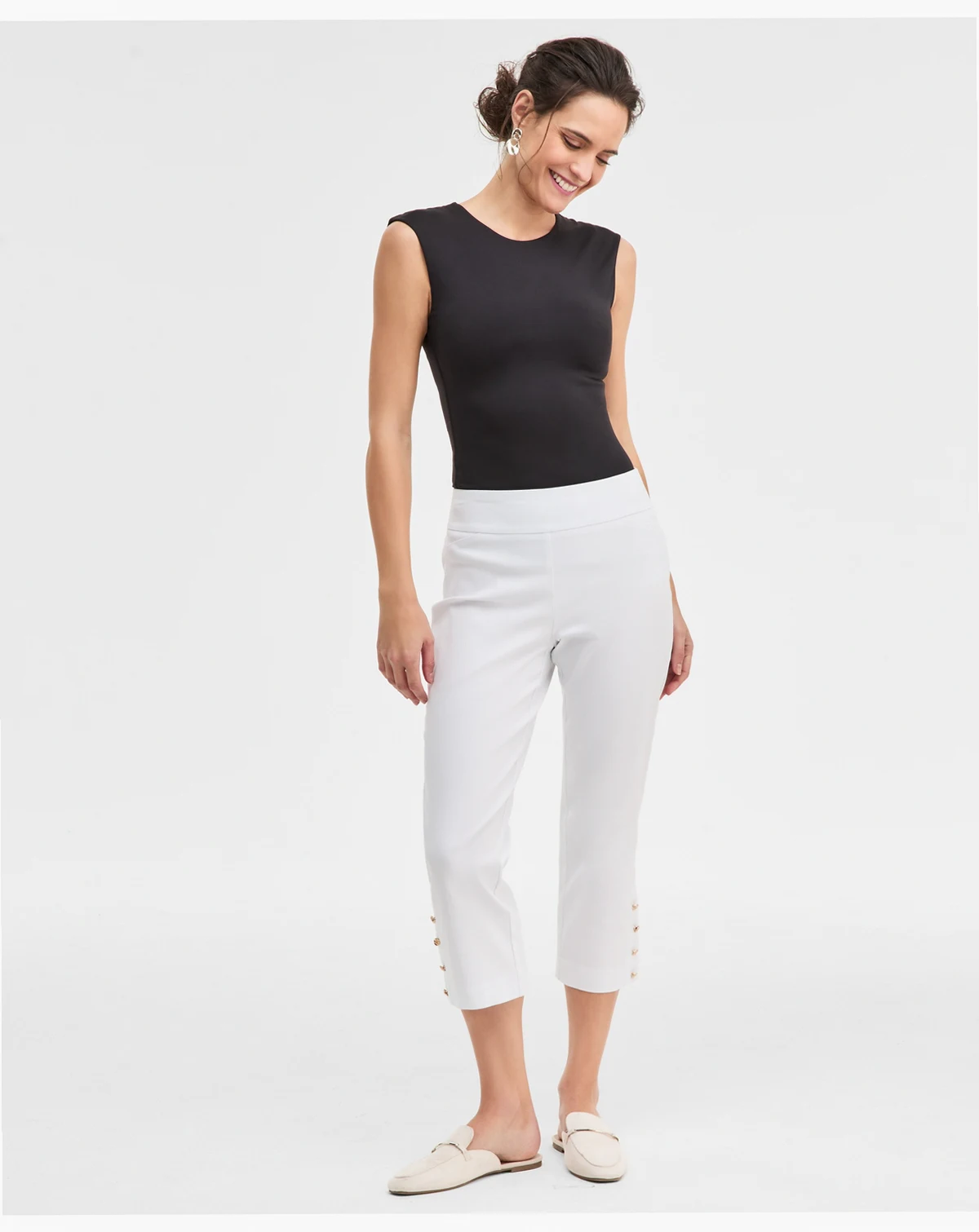 Women's Side-Button Pull-On Capri Pants, Macy's Exclusive