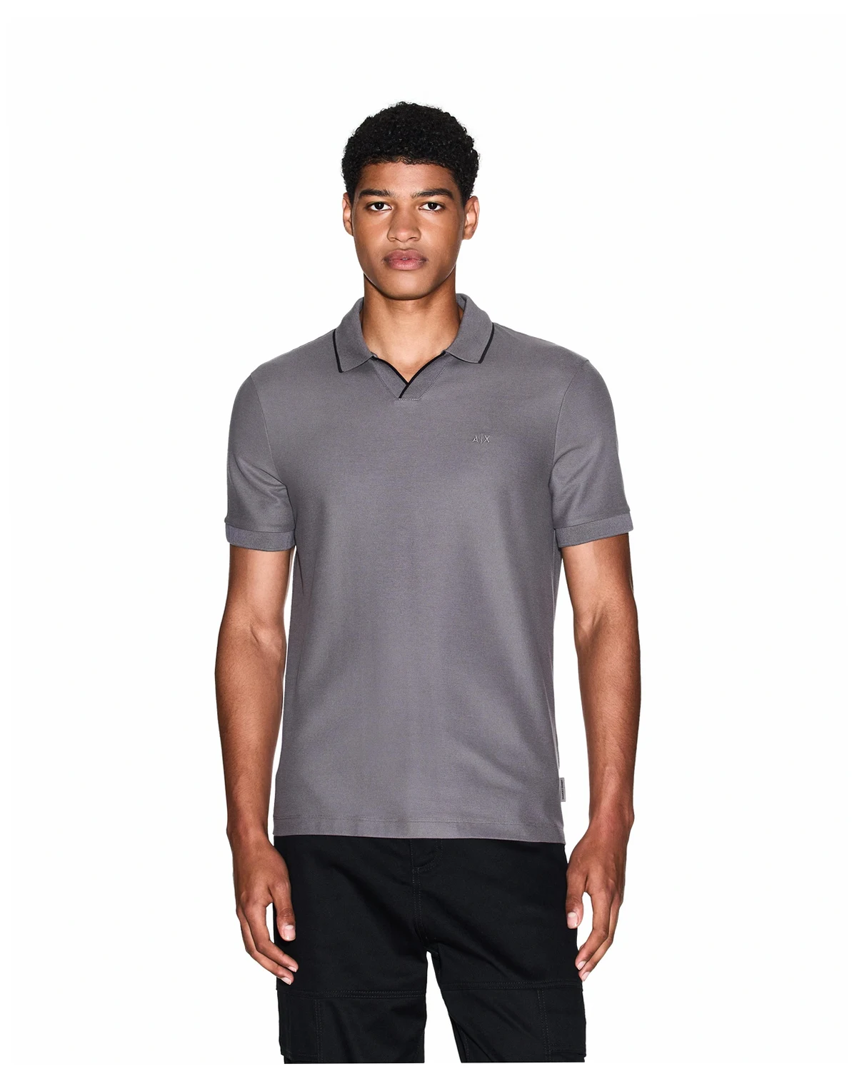 Men's Johnny Collar Pique with Collar Tipping Polo Shirt