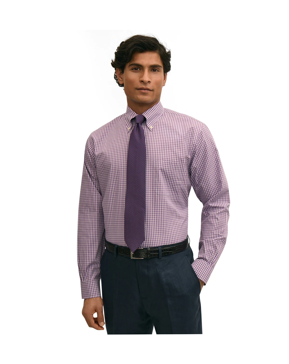Men's Polo Button-Down Dress Shirt