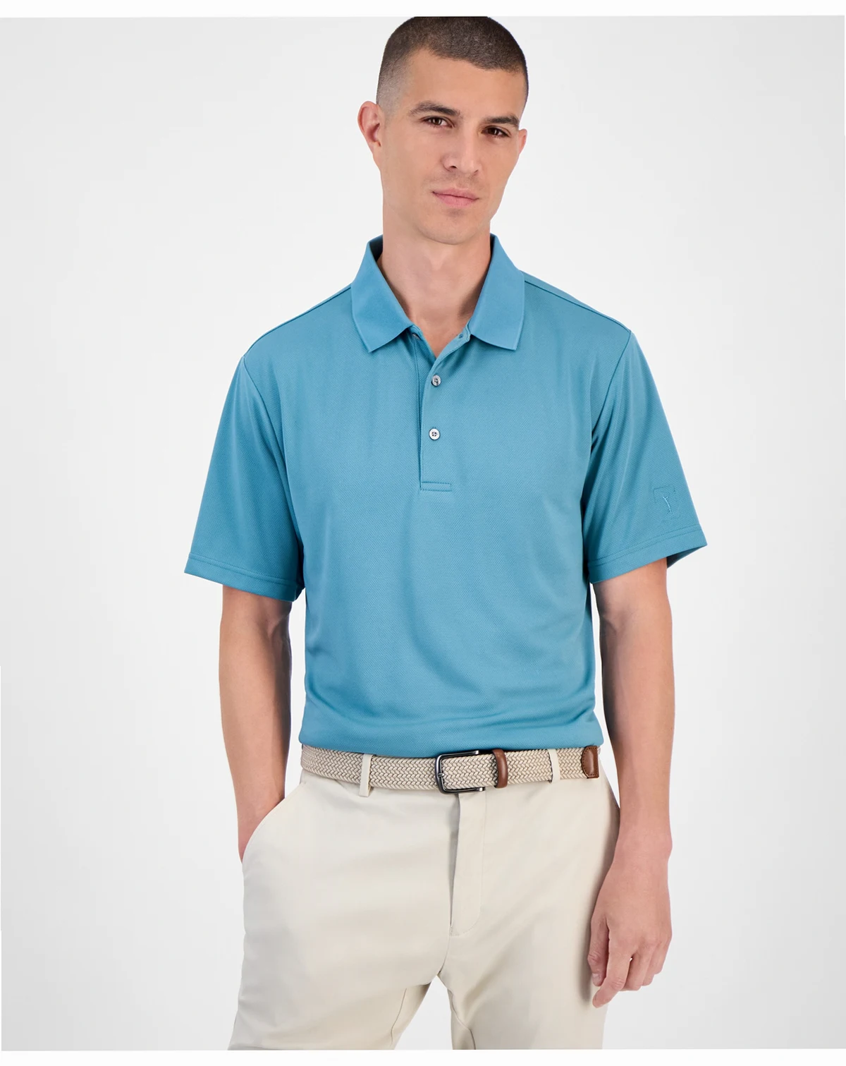 Men's Airflux Solid Mesh Short-Sleeve Golf Polo Shirt