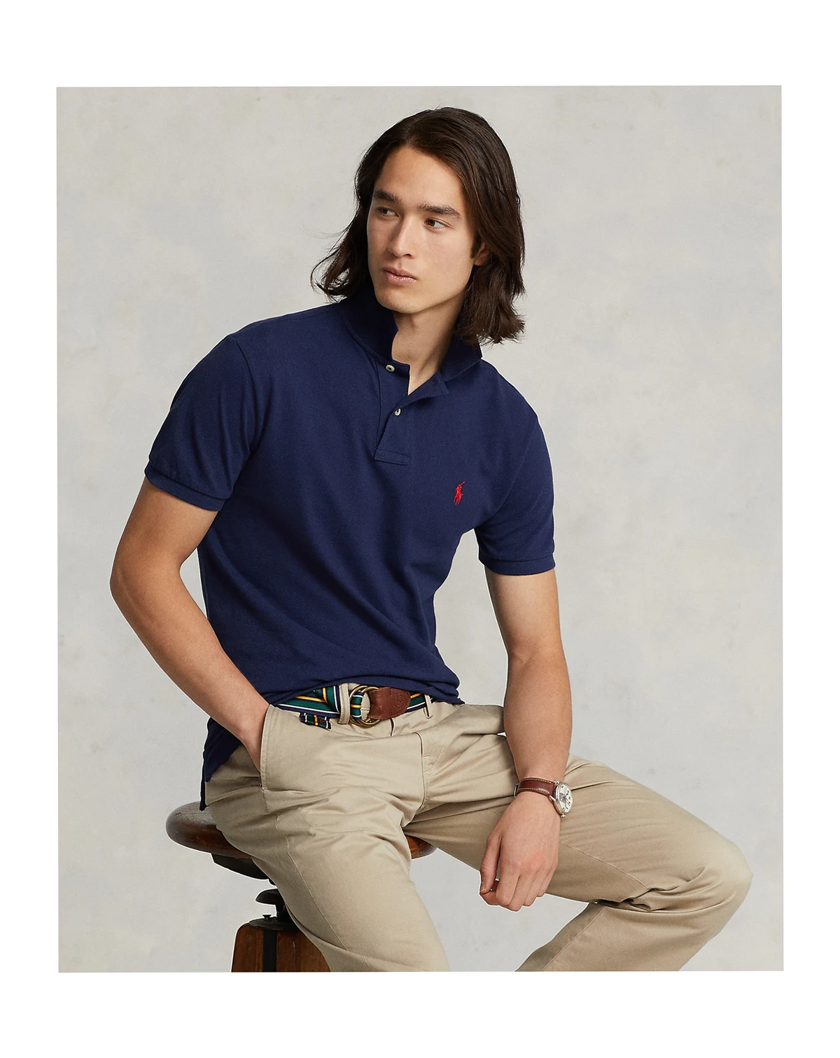 Men's Custom Slim-Fit  Mesh Polo Shirt