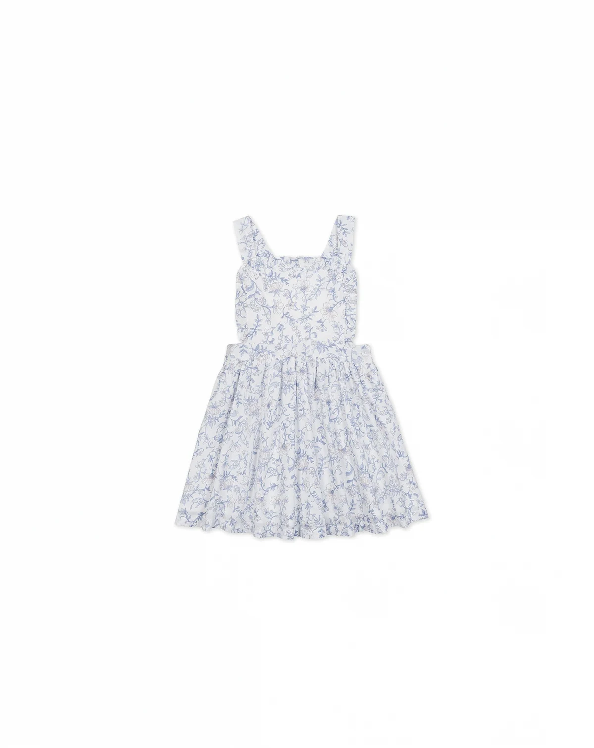 Little and Big Girls' Organic Ruffle Edge Apron Dress