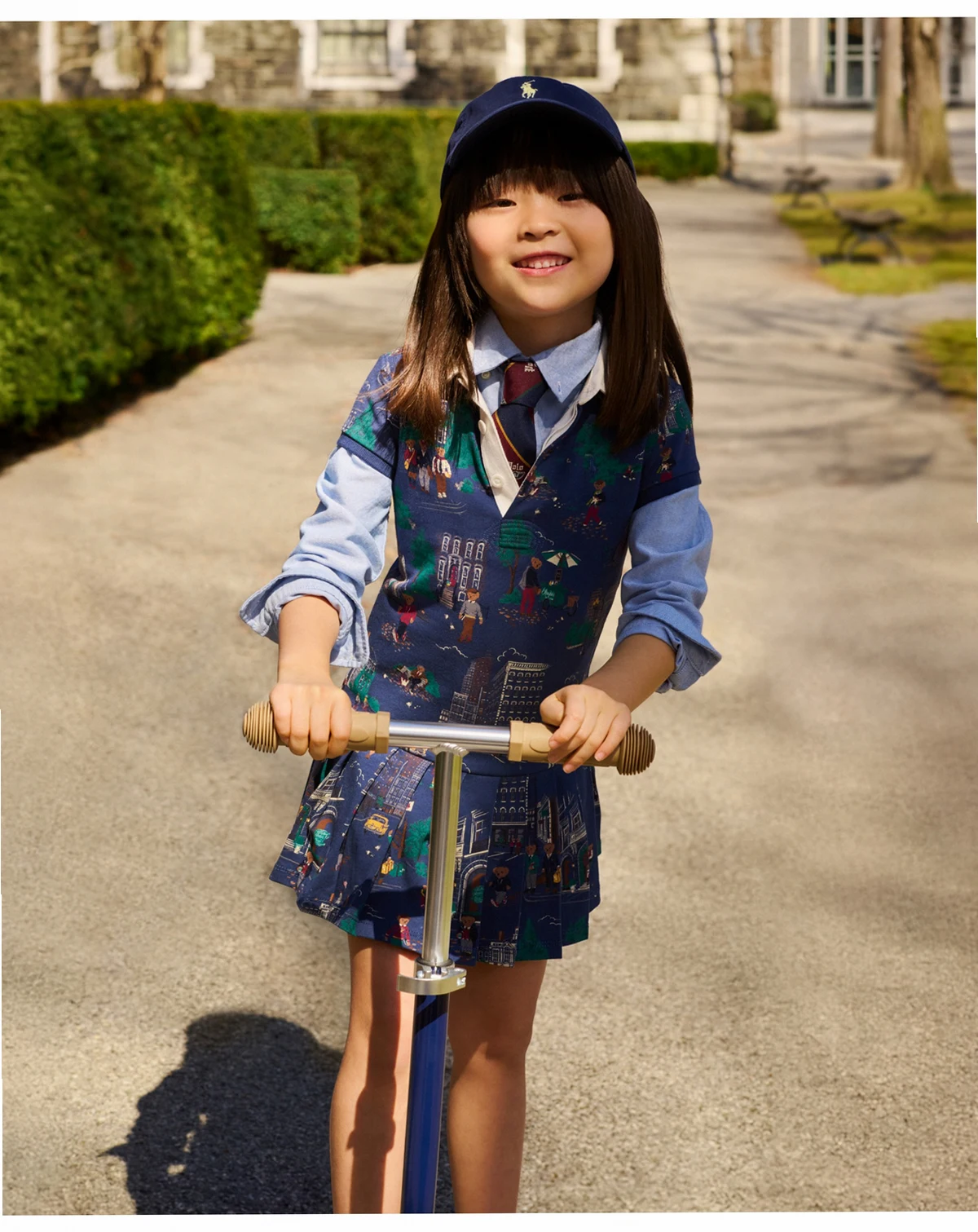 Toddler and Little Girls Bear Jersey Rugby Dress