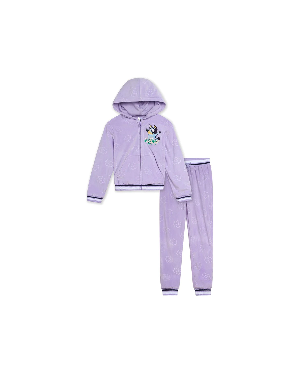 Toddler Girls Velour Zip Up Hoodie and Jogger Pants Outfit Set