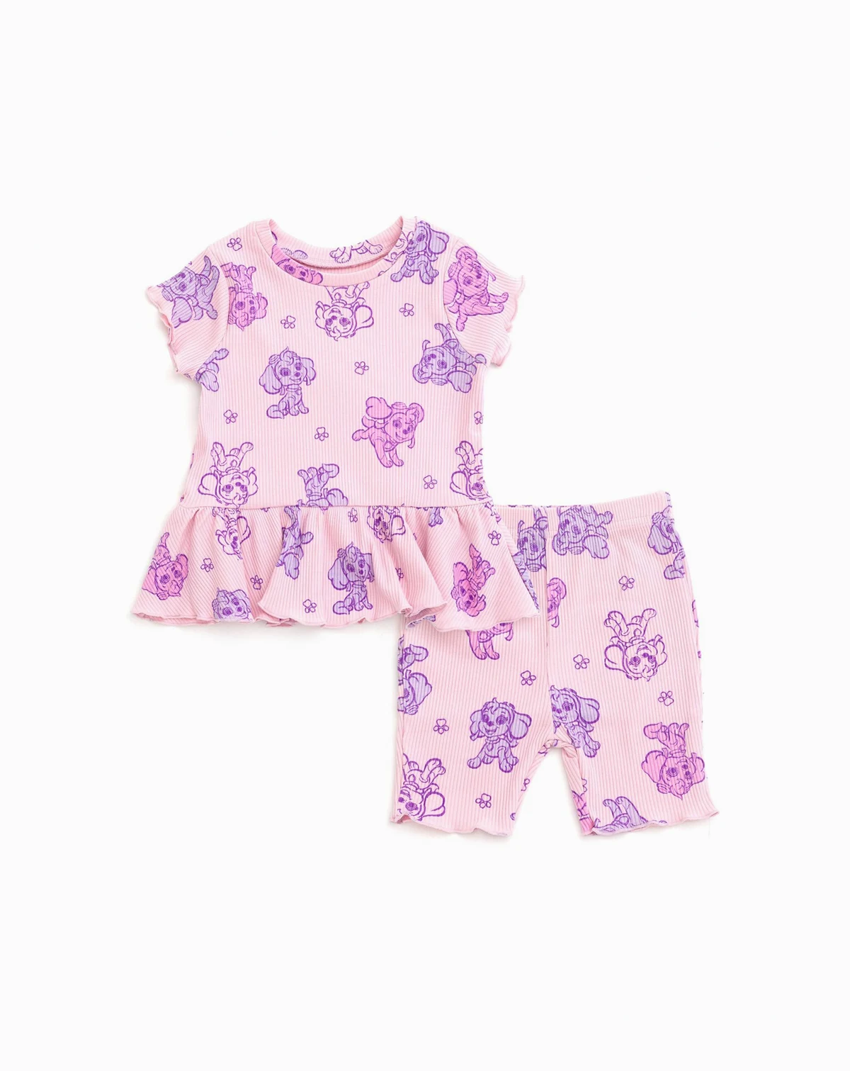 Toddler Girls Skye Ribbed Peplum T-Shirt and Shorts Outfit Set