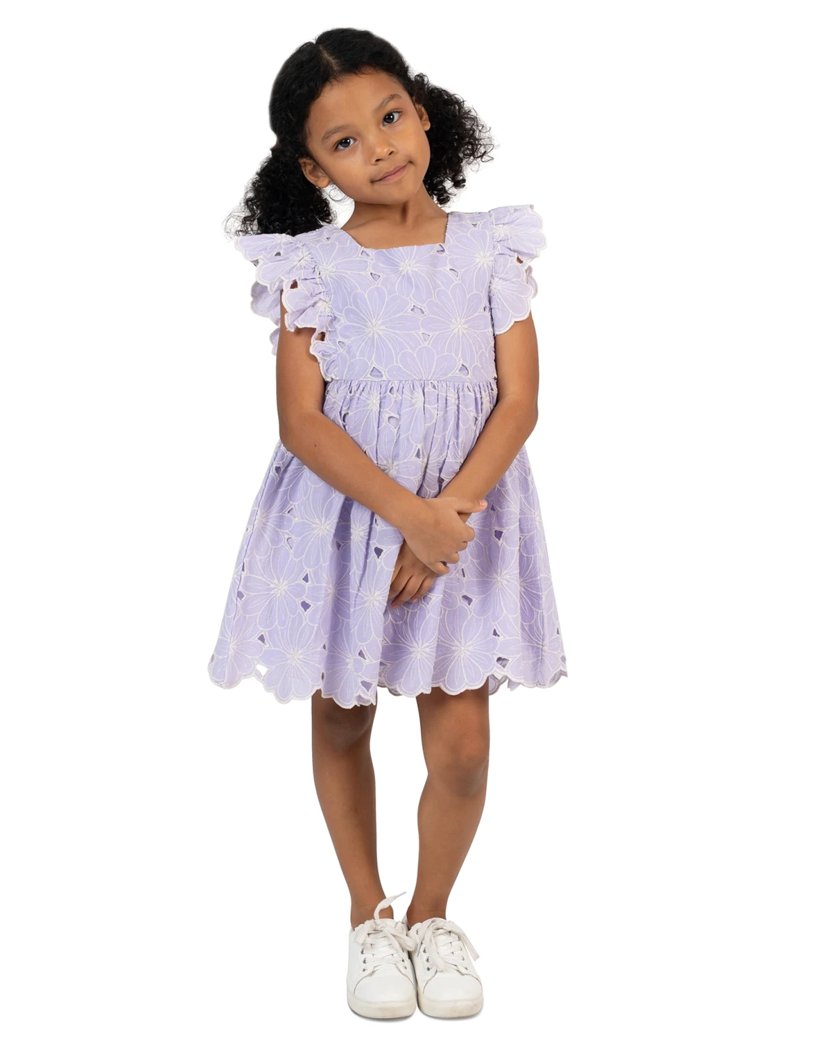 Girls' 2T-6X Eyelet Squared Dress