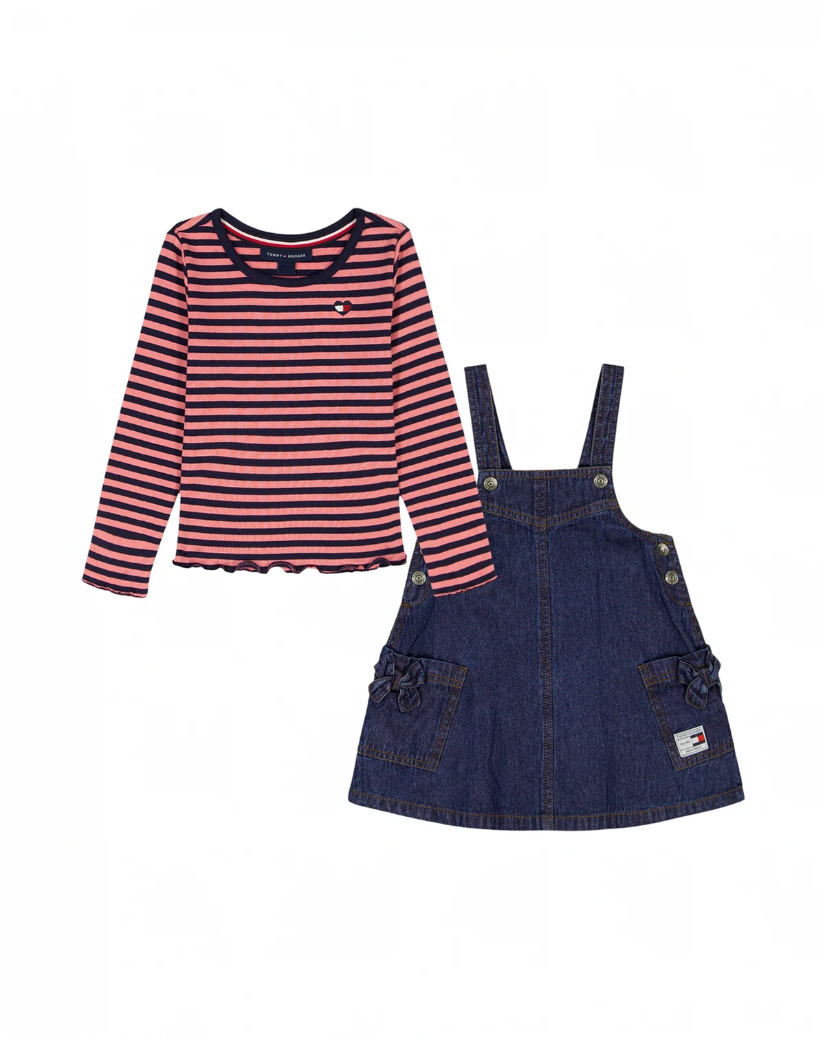 Girls' Toddler 2T-4T Striped T-Shirt and Skirtall, 2-Piece Set