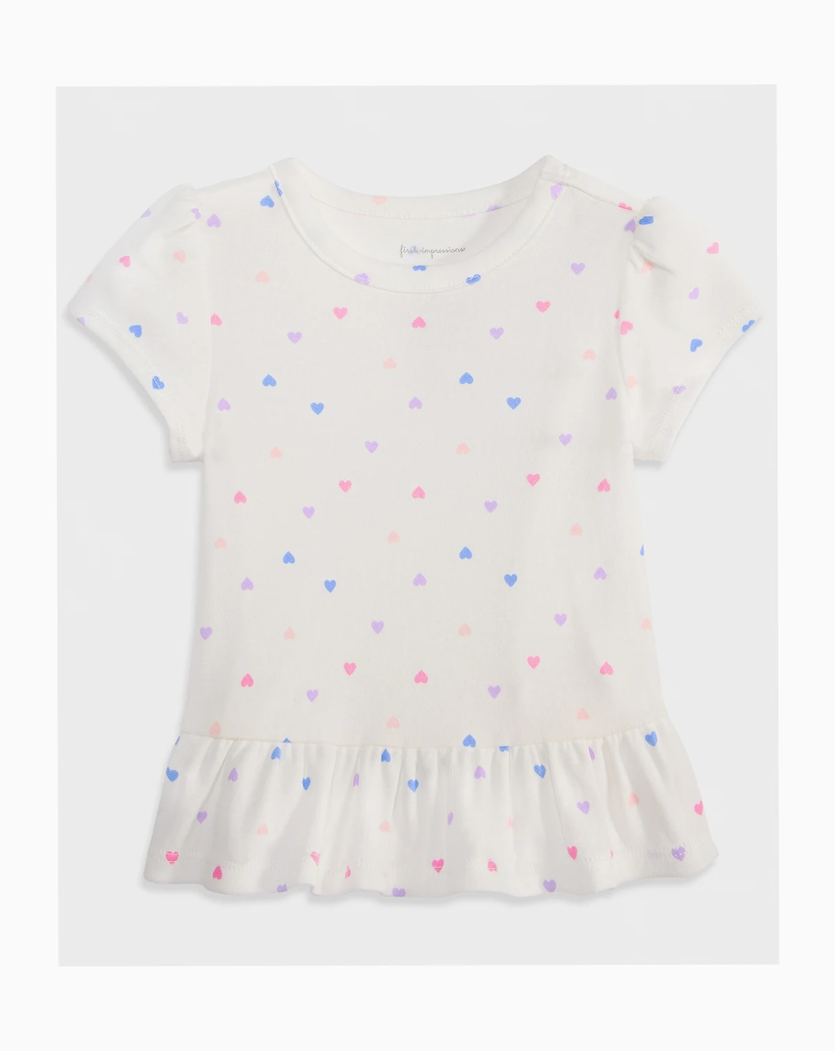 Toddler Girls' 2T-4T Mix and Match Heart-Print Peplum T-Shirt, Macy's Exclusive