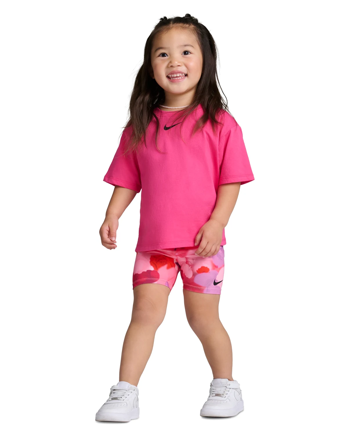 Girls' Toddler 2T-4T Move With Nature Crewneck T-Shirt and Bike Shorts, 2-Piece Set