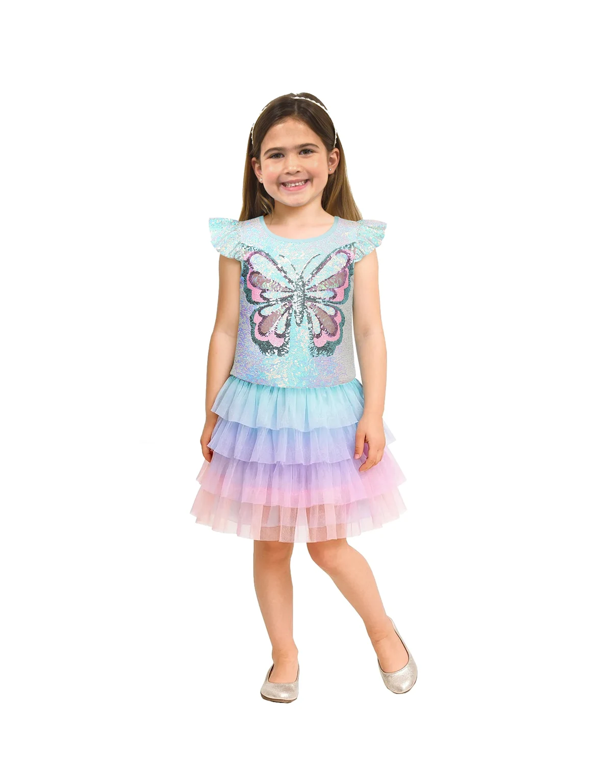 Girls' 2-6X Sequin Butterfly Top and Tutu Skirt, 2-Piece Set