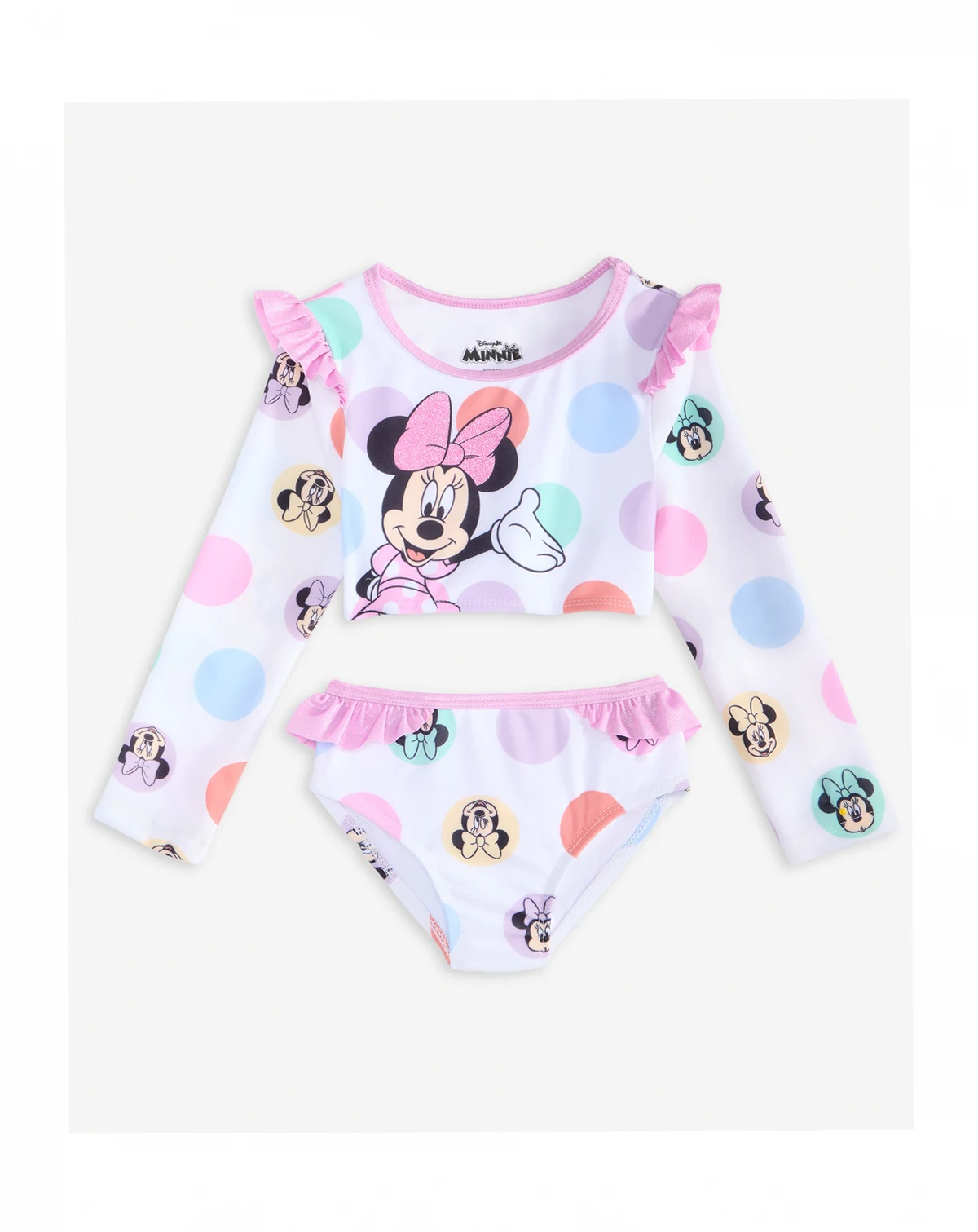 Toddler Girls' 2-6X Long-Sleeve Dot-Print Rashguard 2-Piece Swimsuit