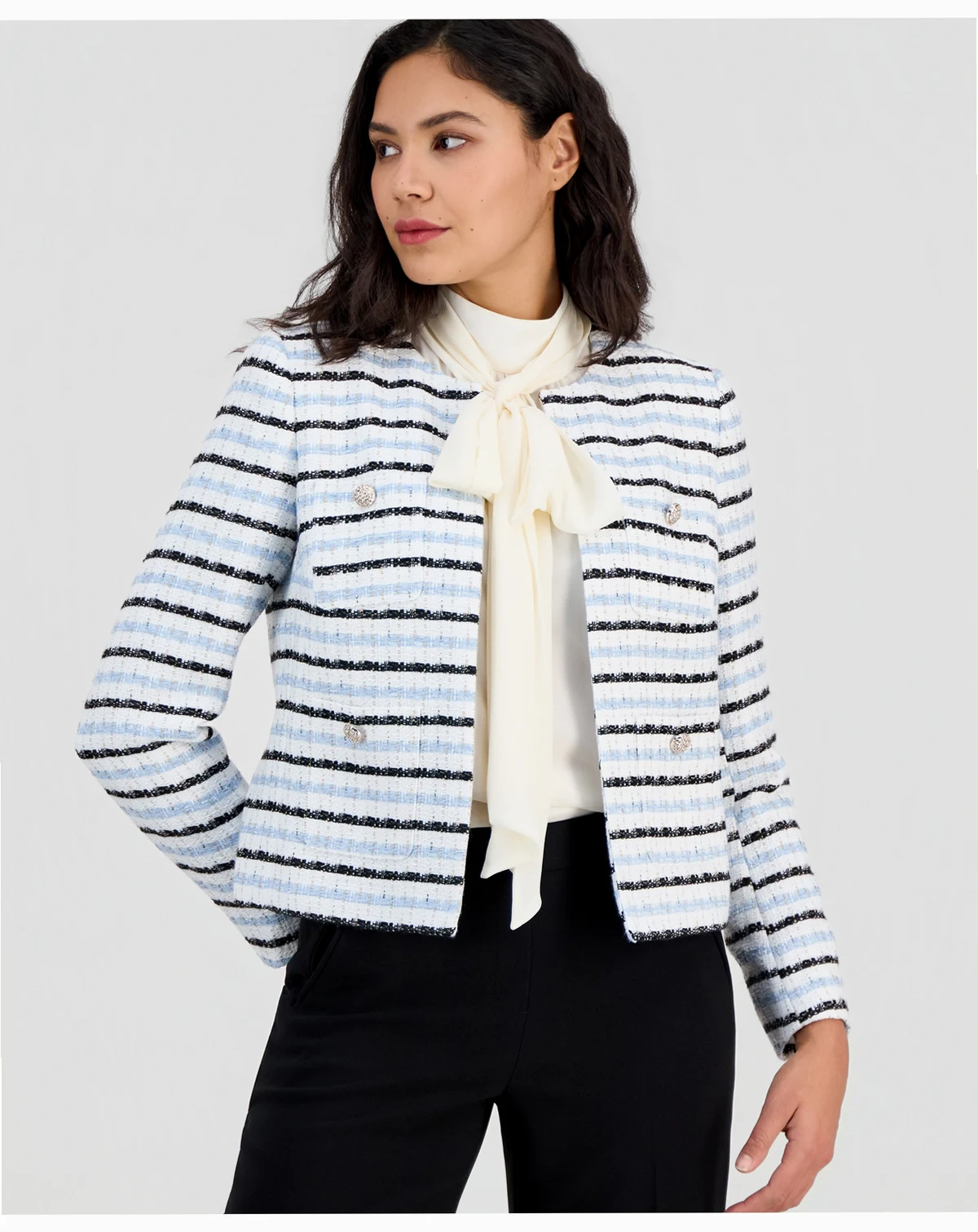 Women's Tweed Open-Front Cropped Jacket