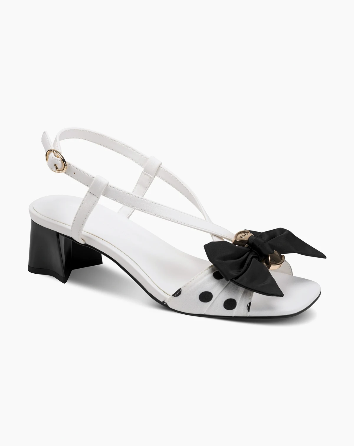 Suttyn Bow Polka-Dot Heeled Sandals