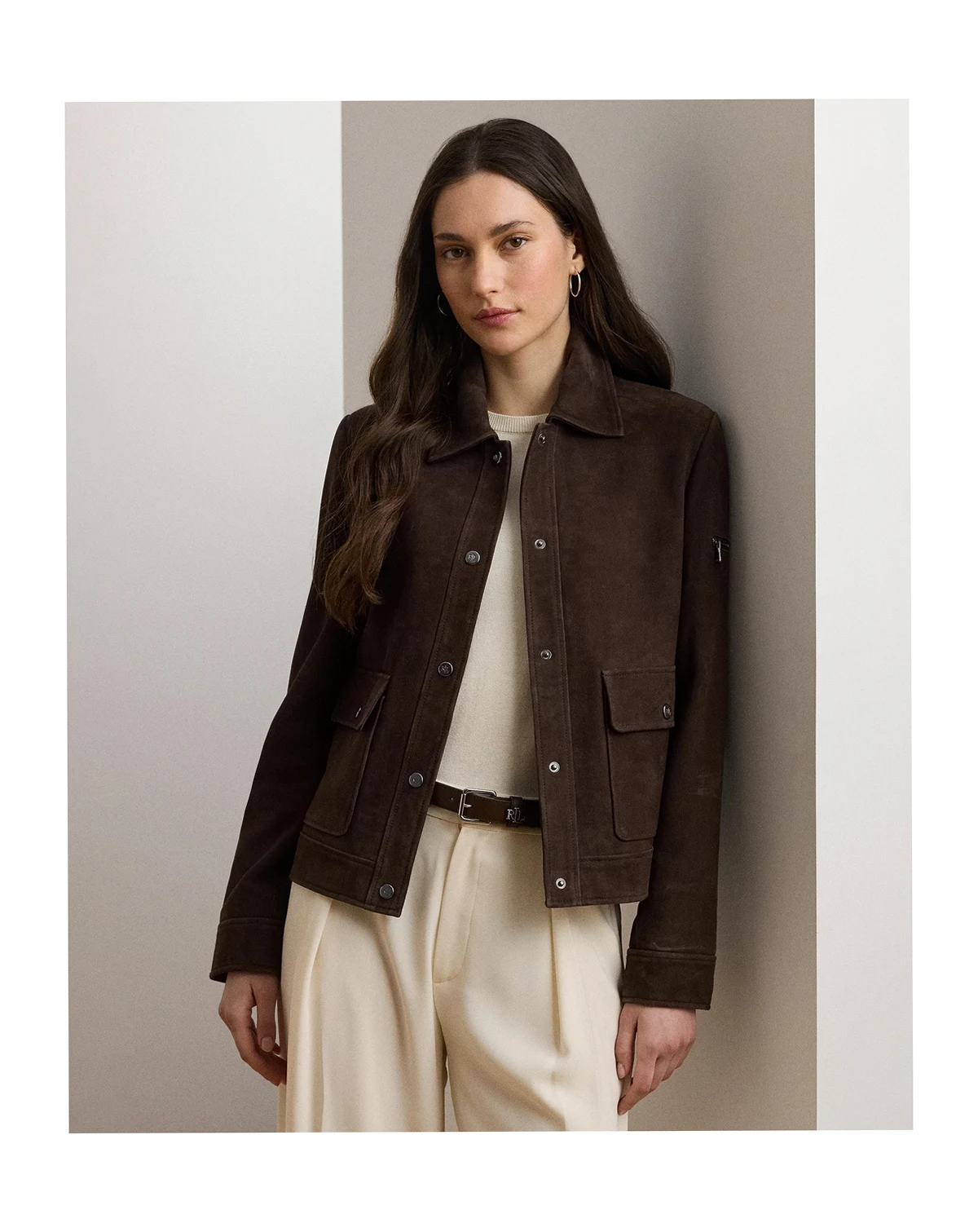 Women's Buttoned Suede Jacket