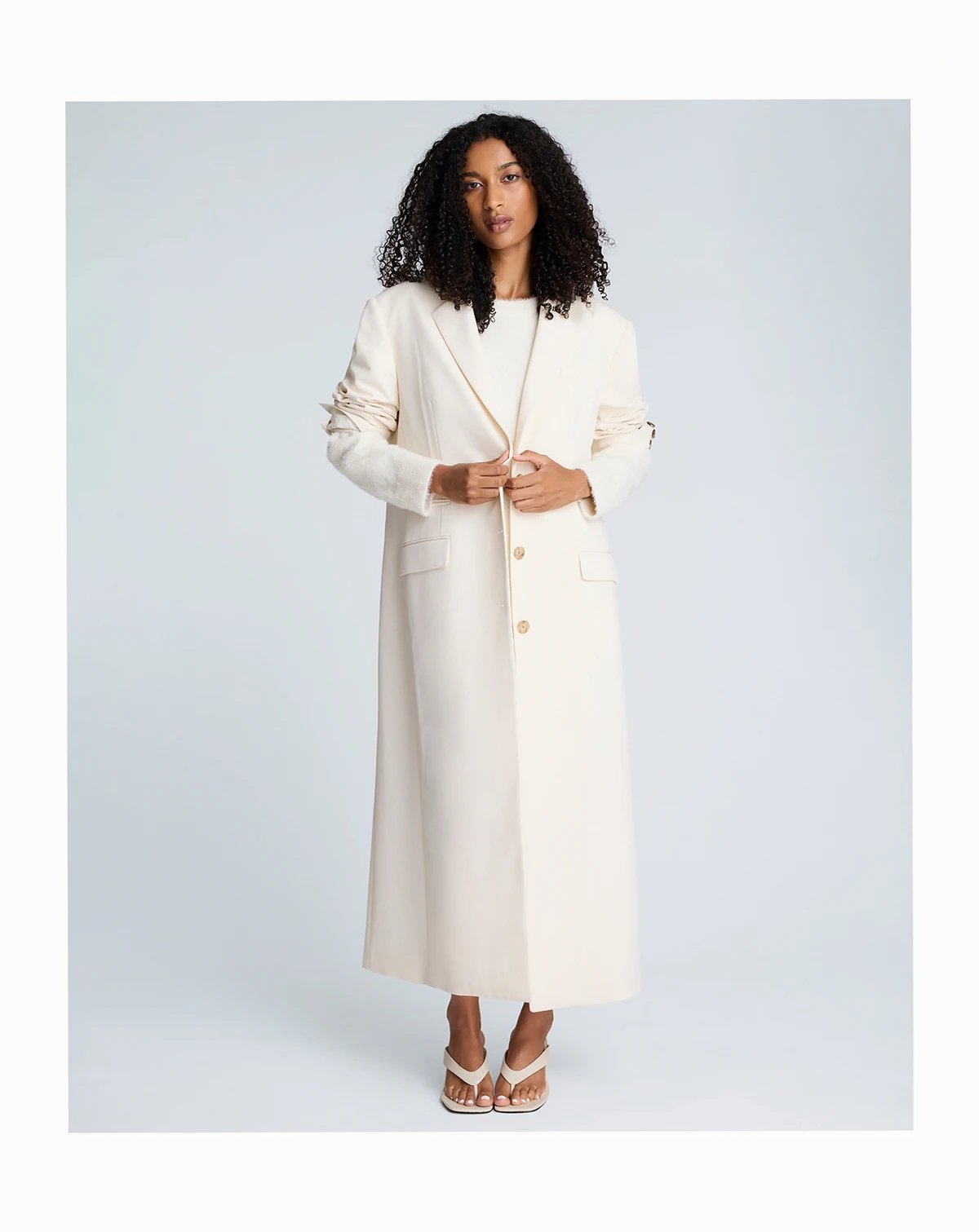 Women's Three-Button Long Tailored Coat