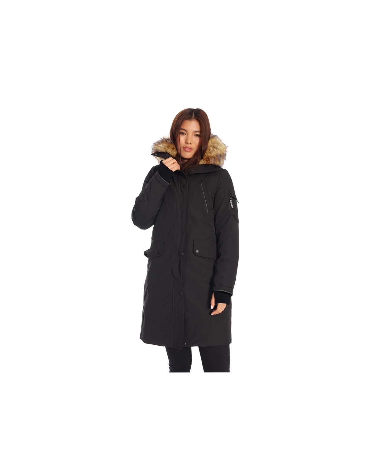 Women's Laurentian | Long Parka Winter With Faux Fur Hood