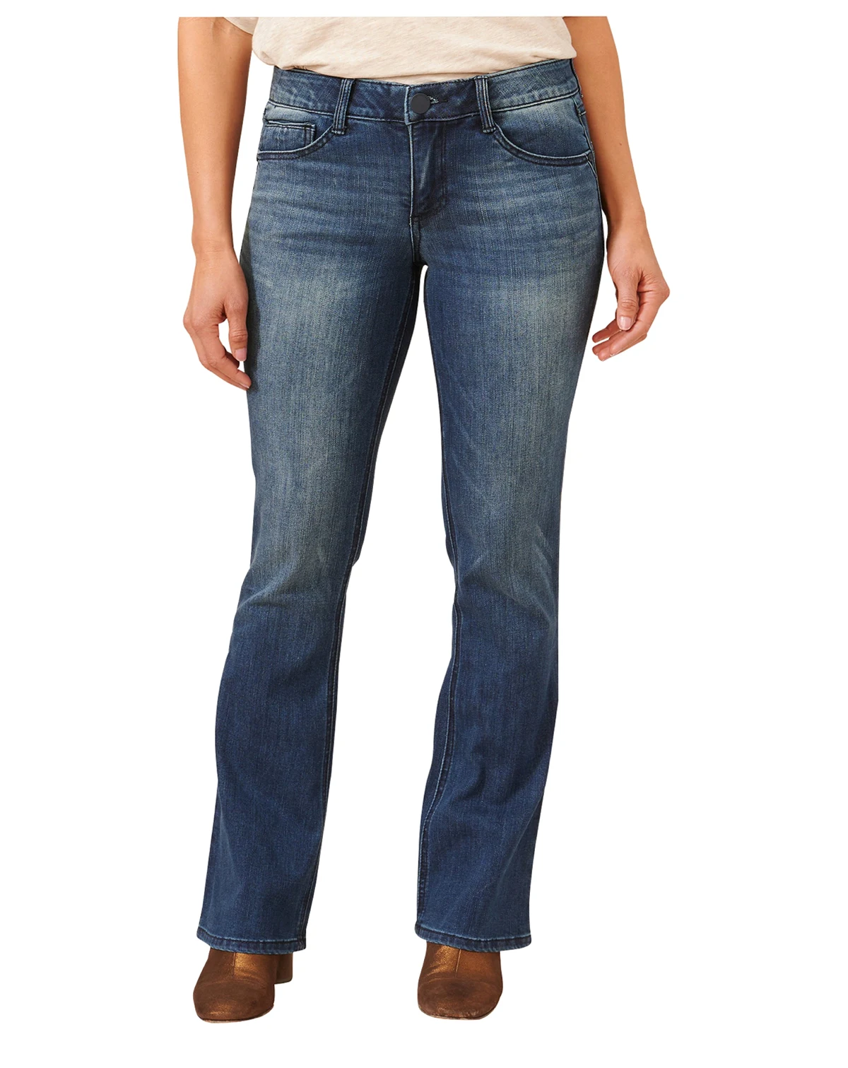 AB Solution Itty Bitty Mid Rise Boot Jeans