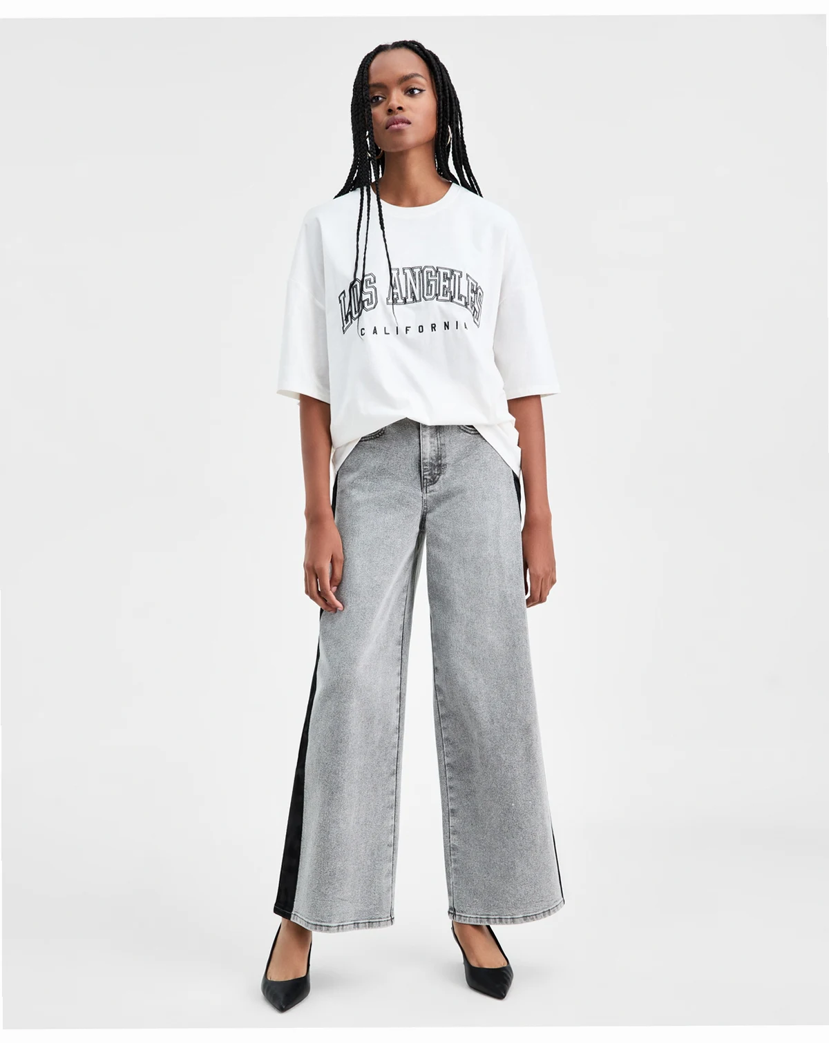 Women's High-Rise Side-Stripe Wide-Leg Jeans, Macy's Exclusive