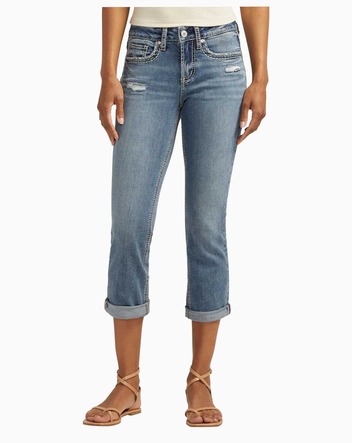 Women's Suki Mid Rise Curvy Fit Capri Jeans