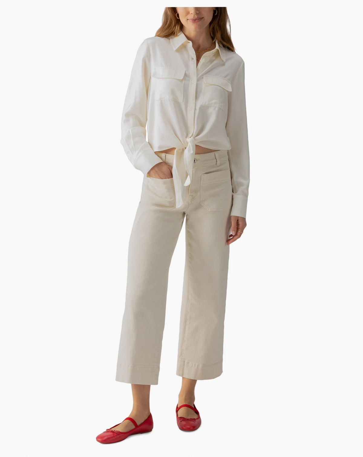 Women's The Marine Mid Rise Cropped Wide-Leg Jeans
