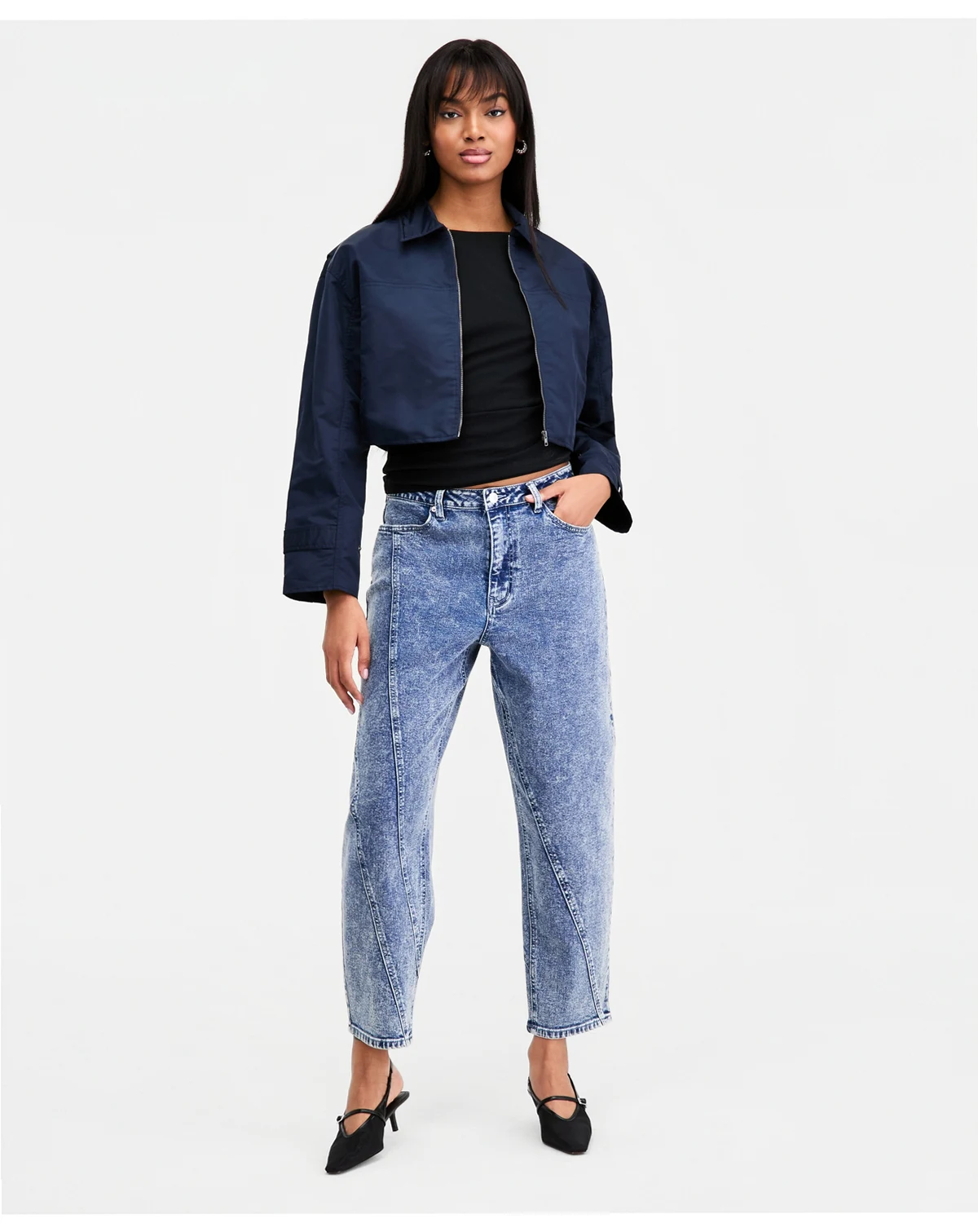 Women's Twisted-Seam Acid-Wash Jeans, Macy's Exclusive