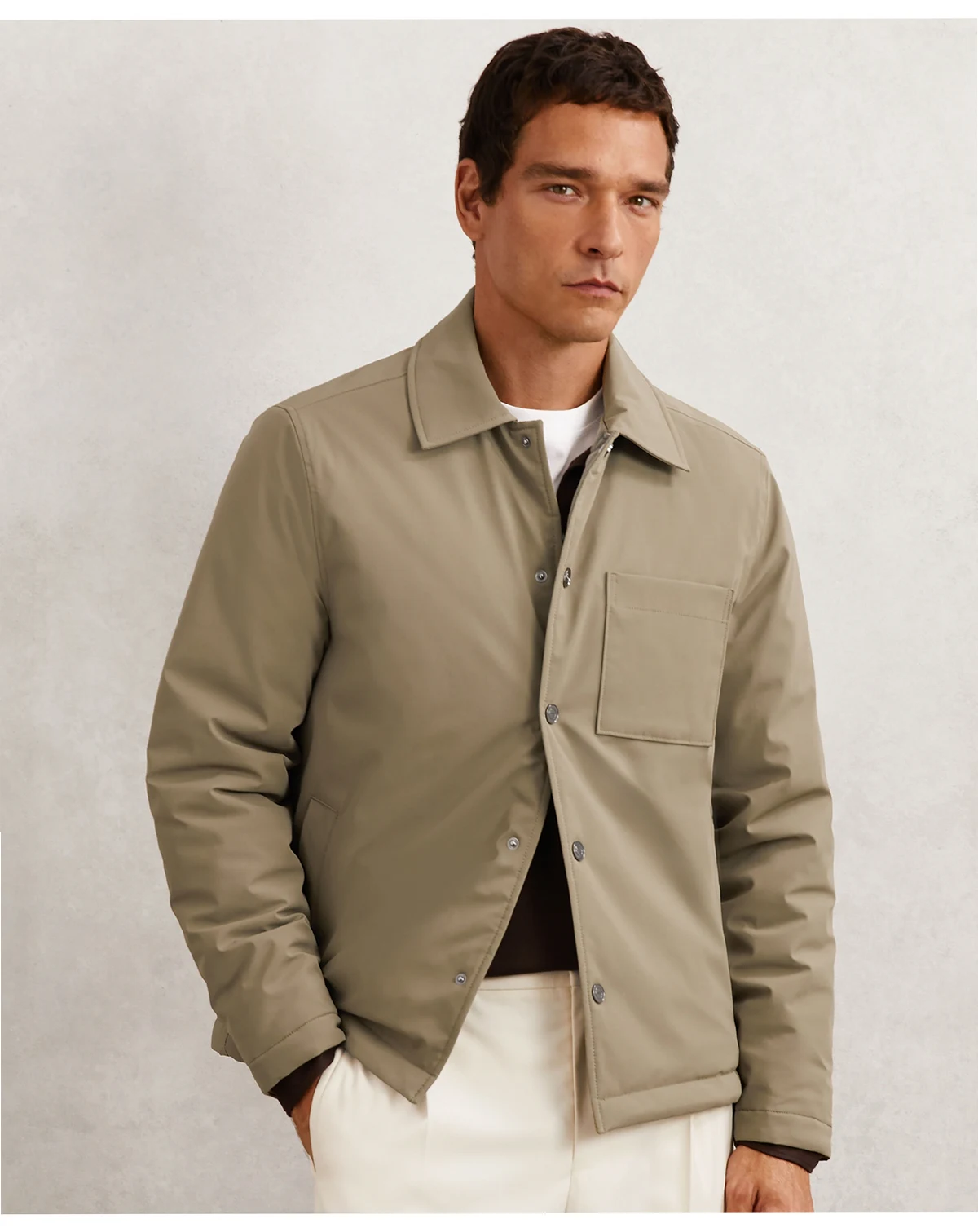 Men's Lightly-Padded Patch-Pocket Jacket